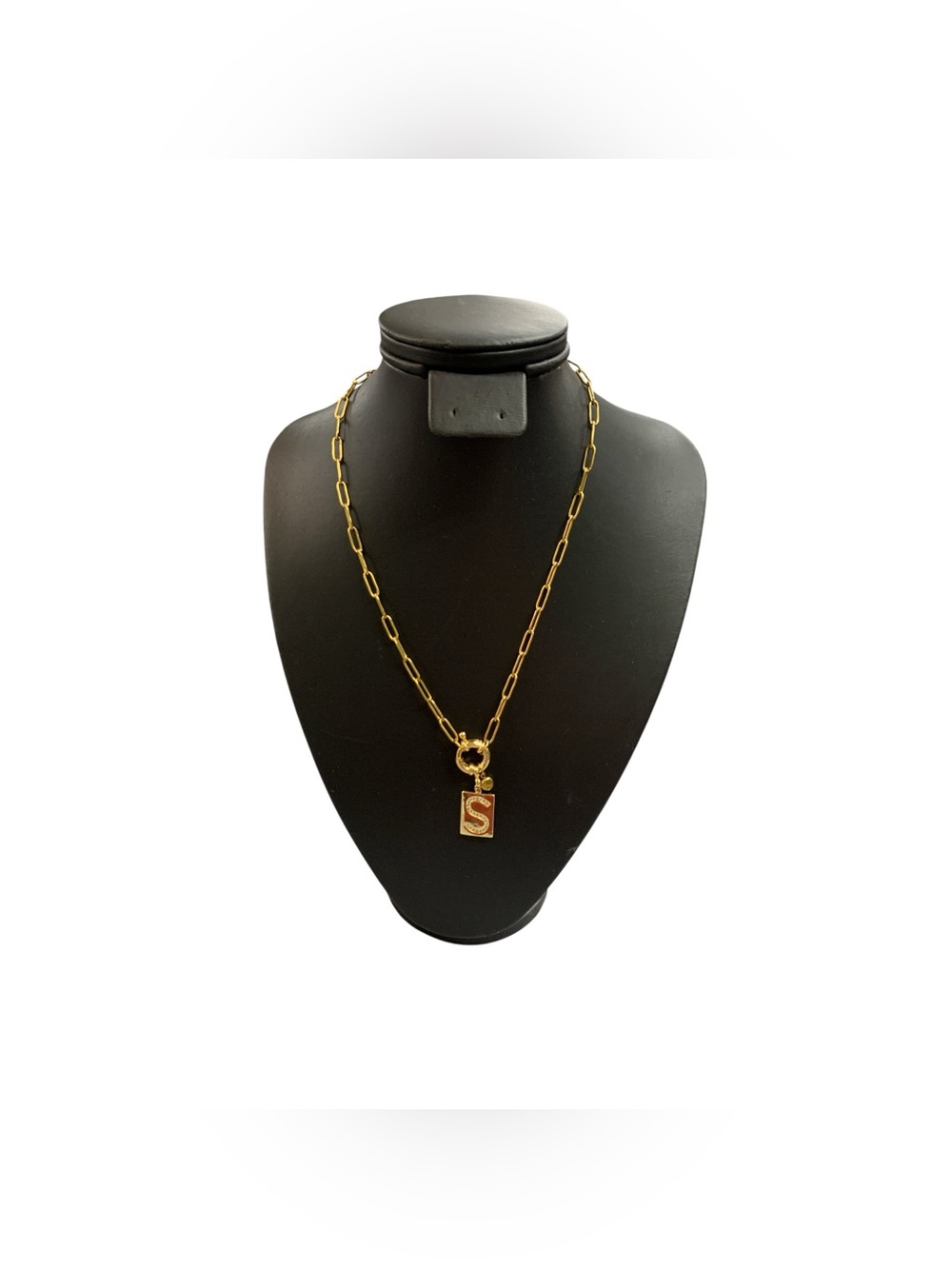 Gold Letter 'S' Pendant Chain Necklace - Women Jewelry